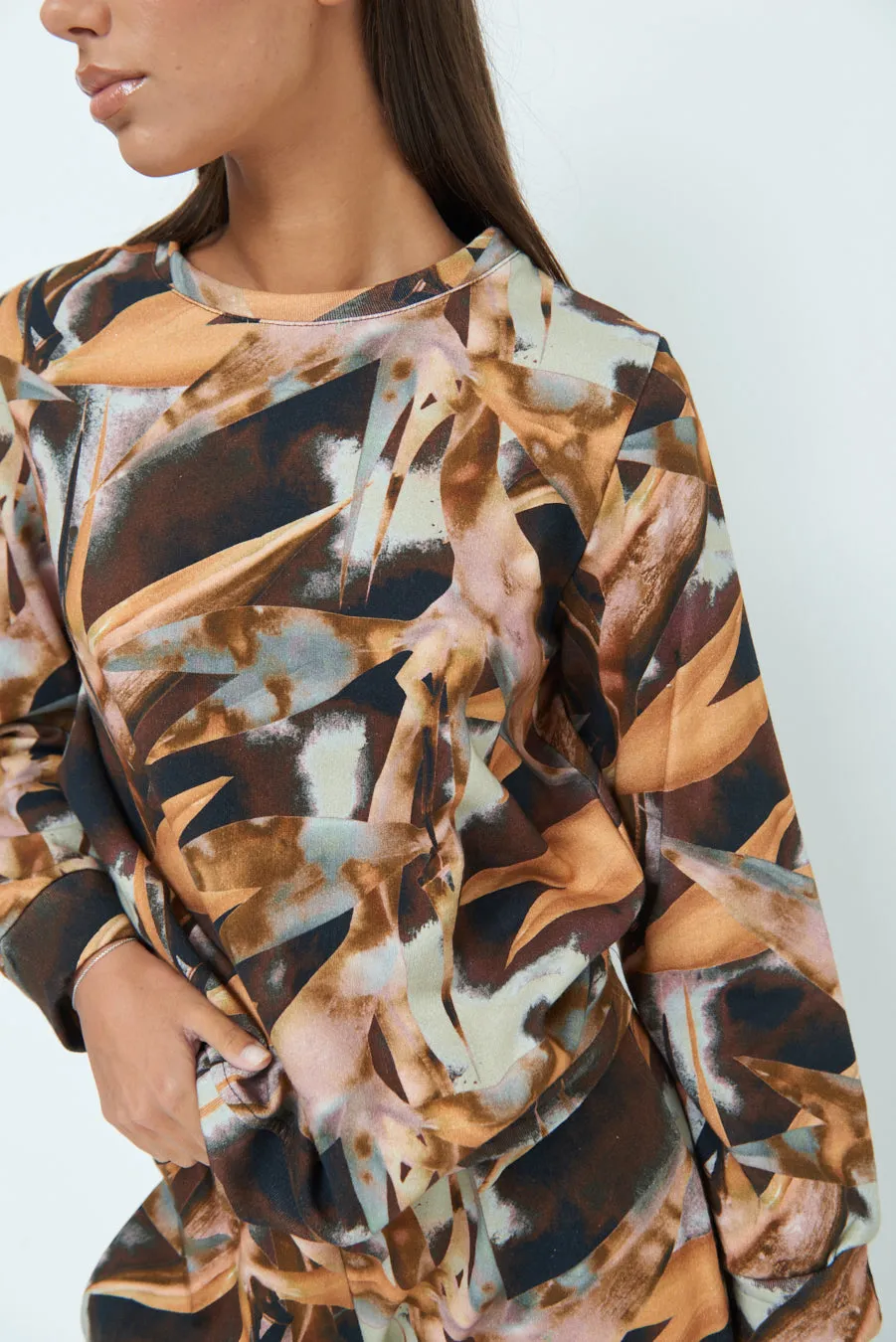 Abstract printed sweatshirt wholesale