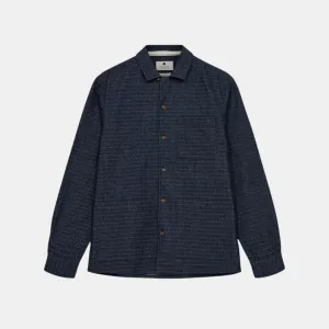 Akkurt Denim Jacquard Overshirt (Medium Blue Denim)