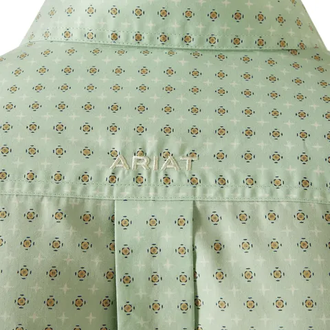 Ariat Men's Light Green & White Team Pierson Classic Fit Long Sleeve Shirt