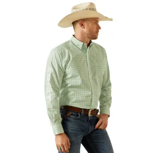 Ariat Men's Light Green & White Team Pierson Classic Fit Long Sleeve Shirt