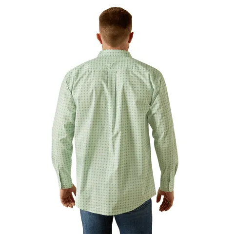 Ariat Men's Light Green & White Team Pierson Classic Fit Long Sleeve Shirt