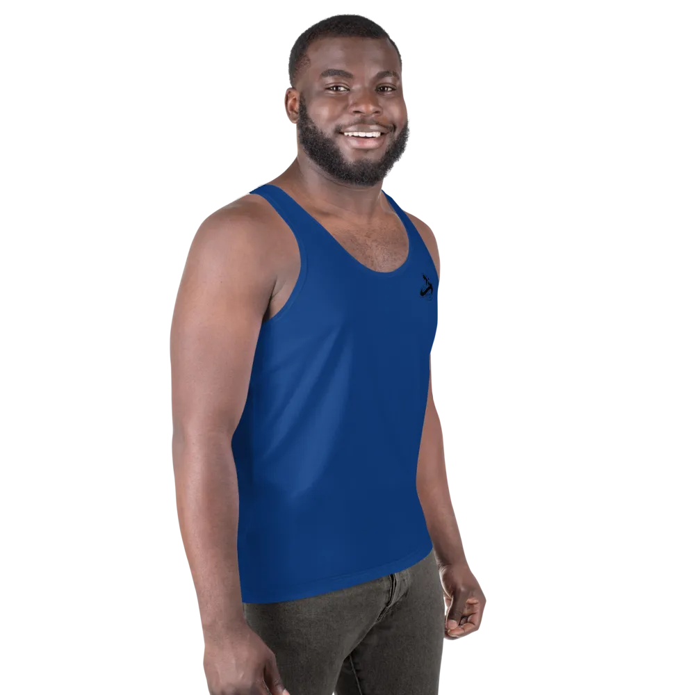 Athletic Apparatus Blue 2 Black logo Unisex Tank Top
