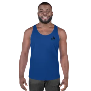 Athletic Apparatus Blue 2 Black logo Unisex Tank Top