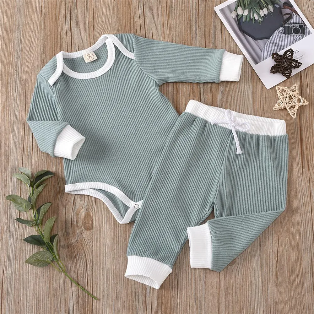 Baby Unisex Long Sleeve Casual Romper & Pants Cheap Boutique Baby Clothes