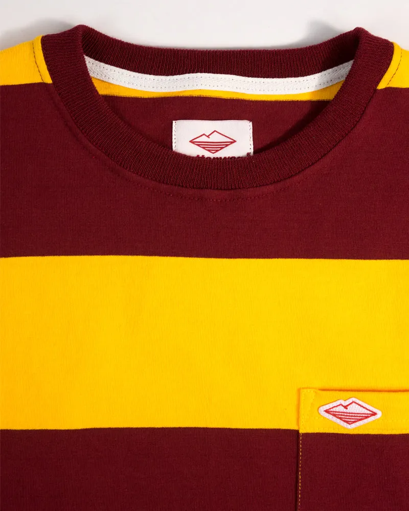 Battenwear Pocket Rugby Tee Gold Maroon