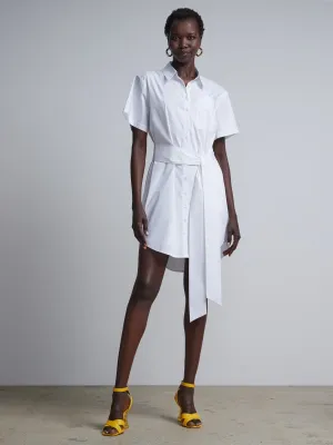 Belted Short-Sleeve Button-Down Madison Shirtdress
