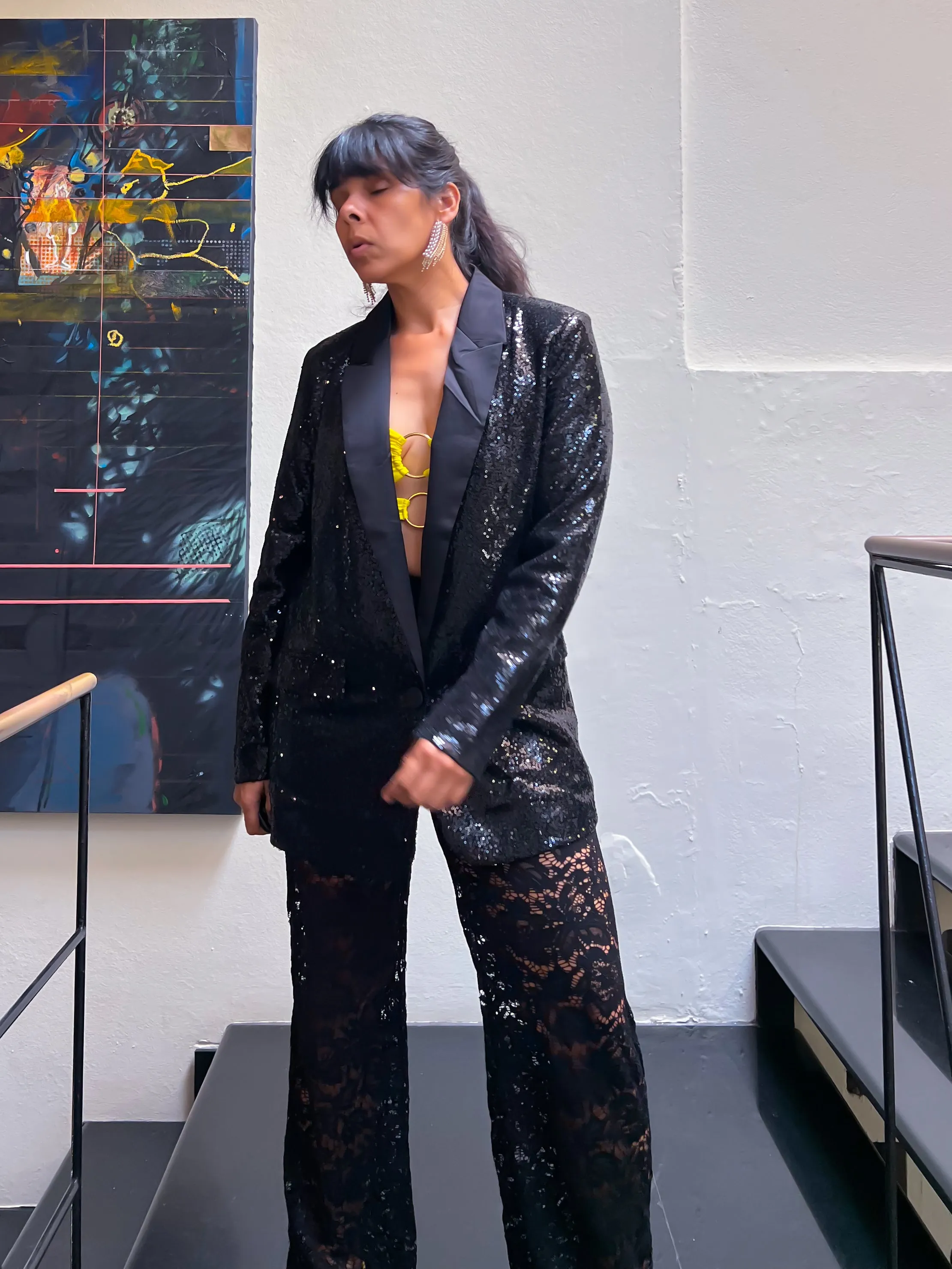 Black Lace Pants