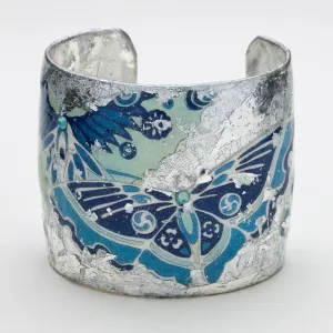 Blue Metropolitan Butterfly 2" Silver Cuff - GN105