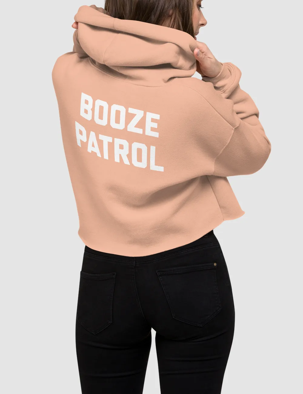 Booze Patrol | Back Print Crop Hoodie
