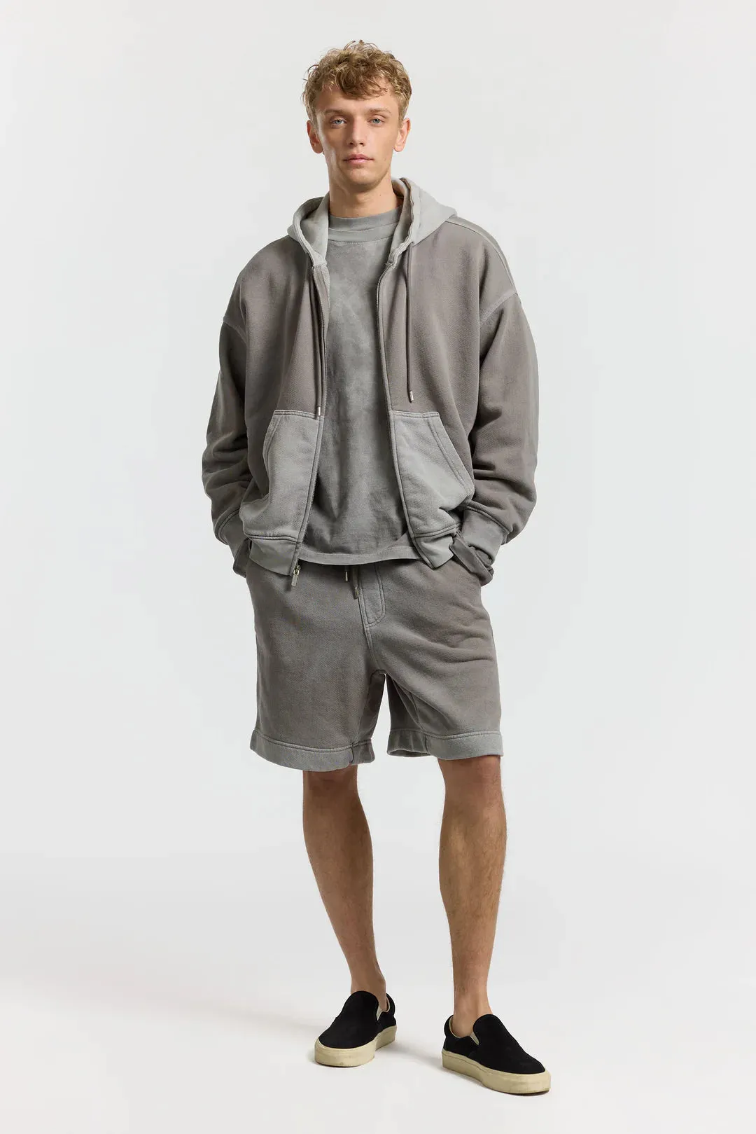 Boston Zip Hoodie - Vintage Cement