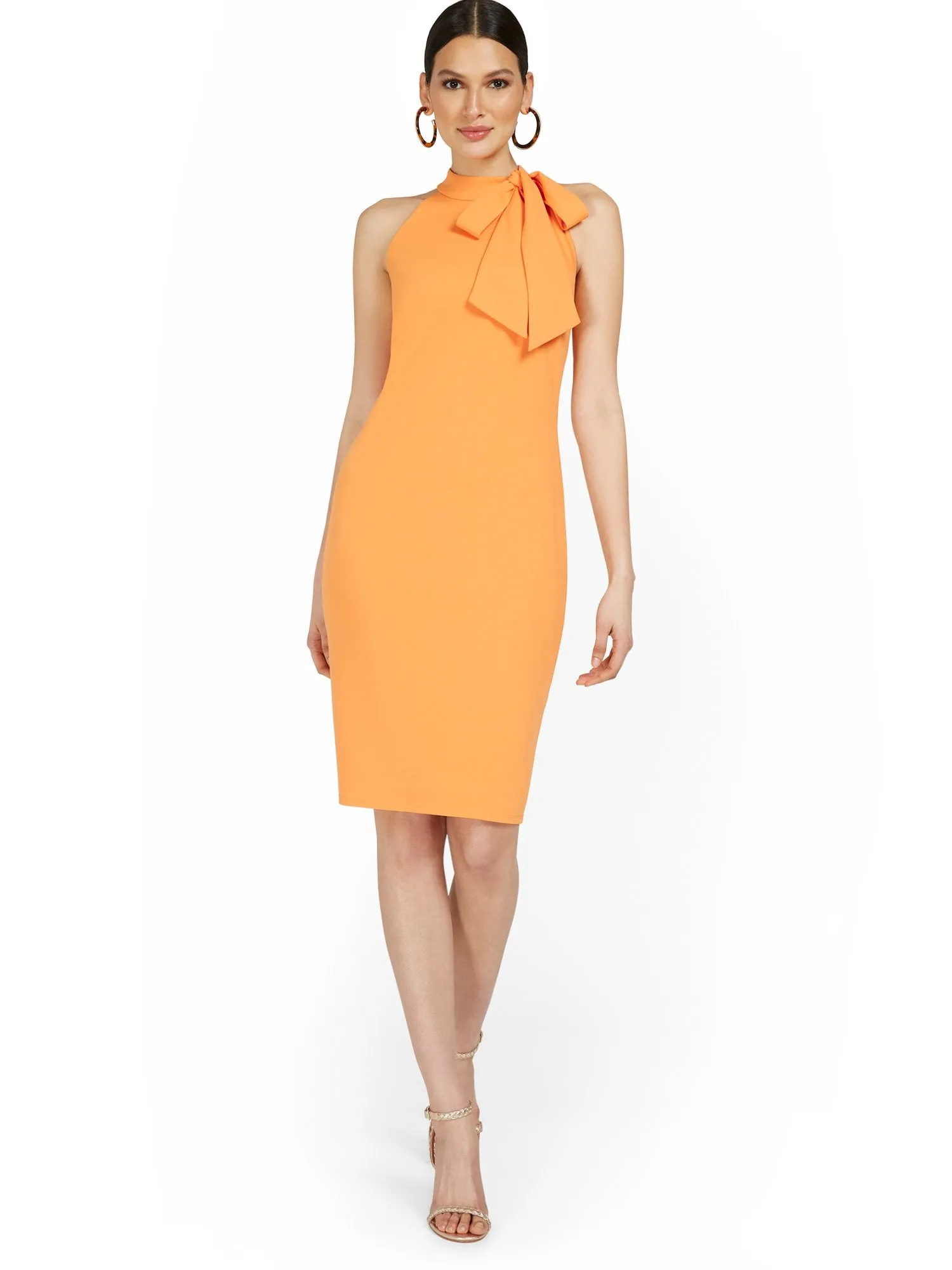 Bow-Neck Sleeveless Sheath Dress - Magic Crepe®