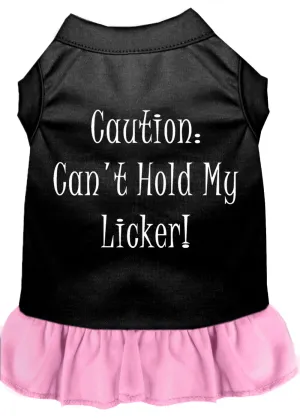 Can't Hold My Licker Screen Print Dress Black With Light Pink Xl