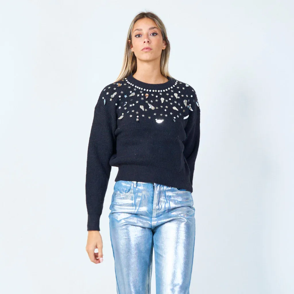 Celestial embellished sweater wholesale