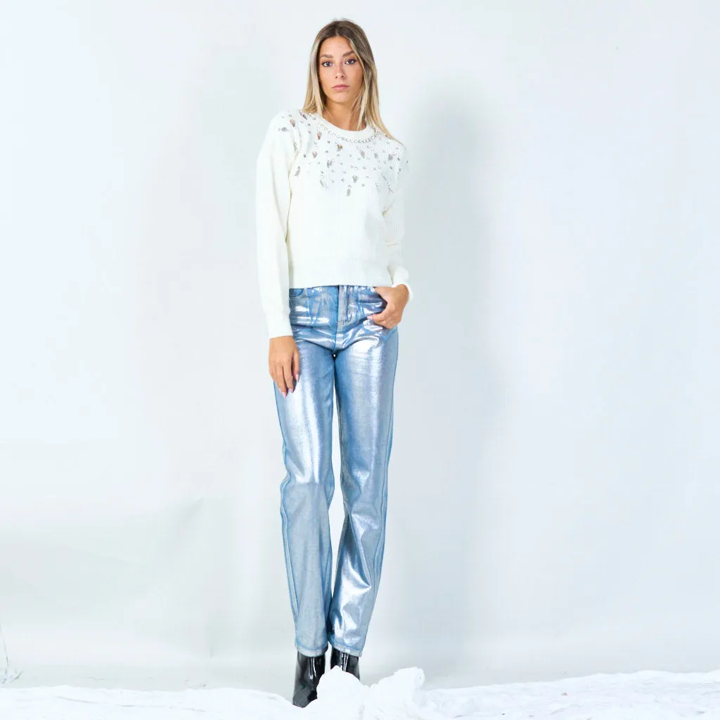 Celestial embellished sweater wholesale