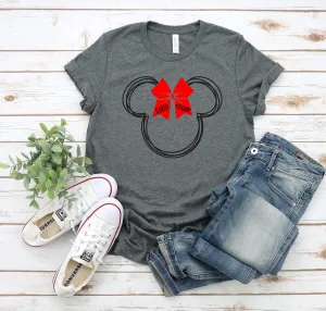 Cheer Squad Adult Minnie Mouse T shirt - Disney Trip Matching Shirts- Cheer Mom