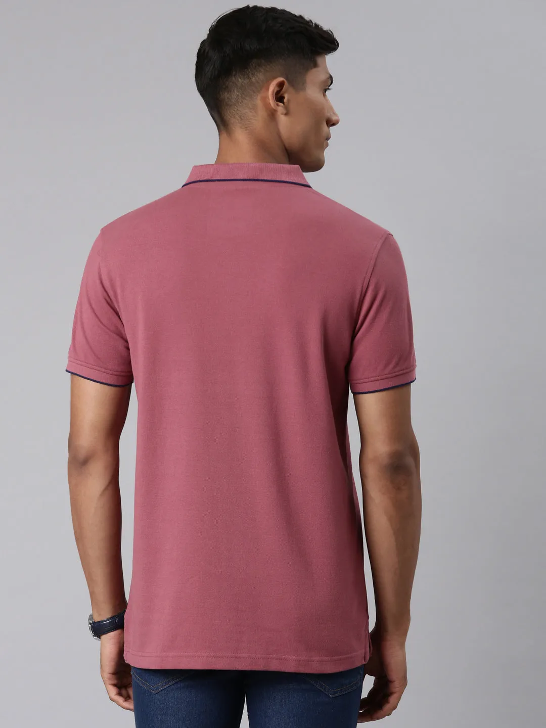 Classic Polo Men's Polo Neck Half Sleeve Slim Fit Cotton T Shirt | TOY-NOVA-MAUVEWOOD SF P