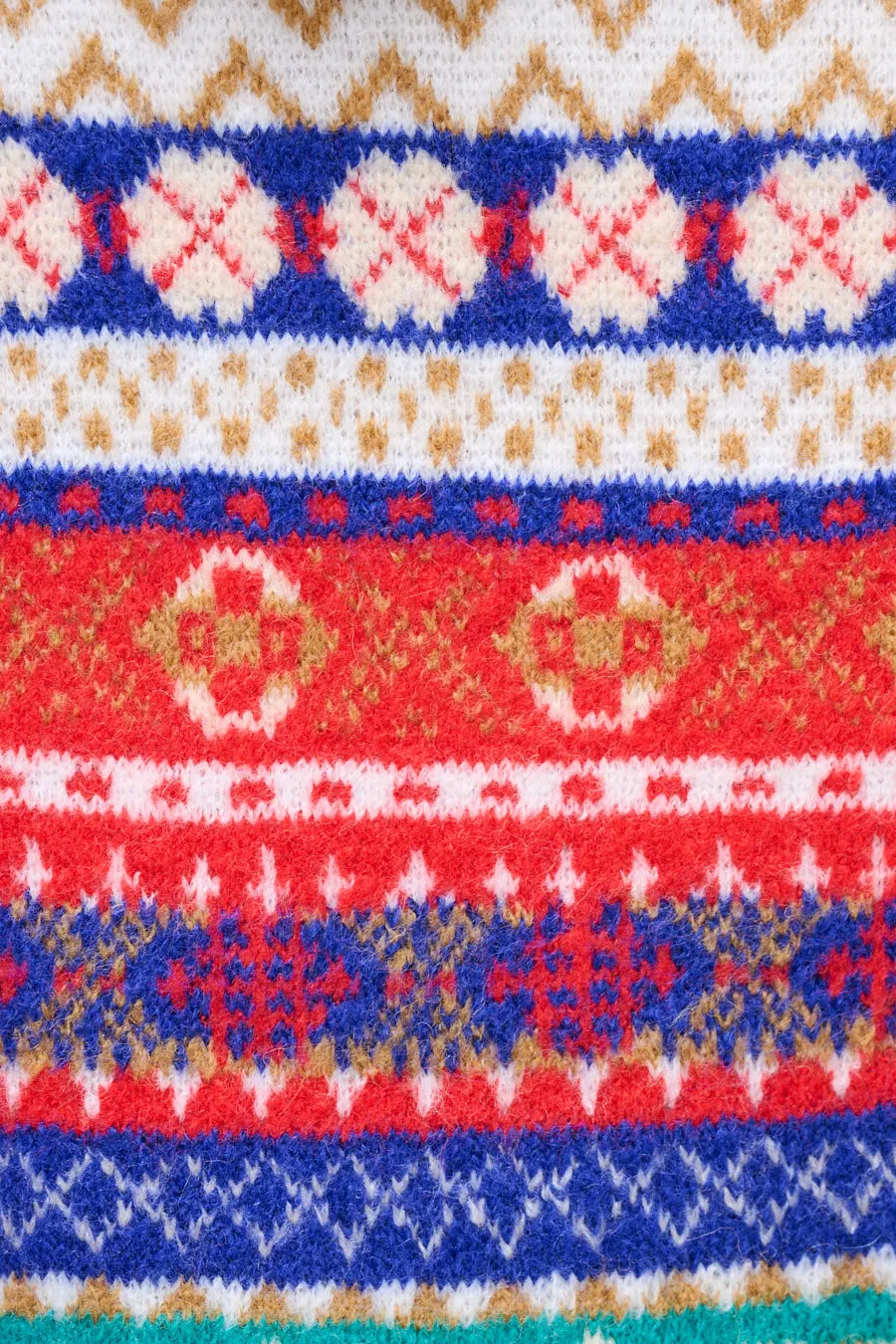 Colorful fair isle turtleneck sweater wholesale