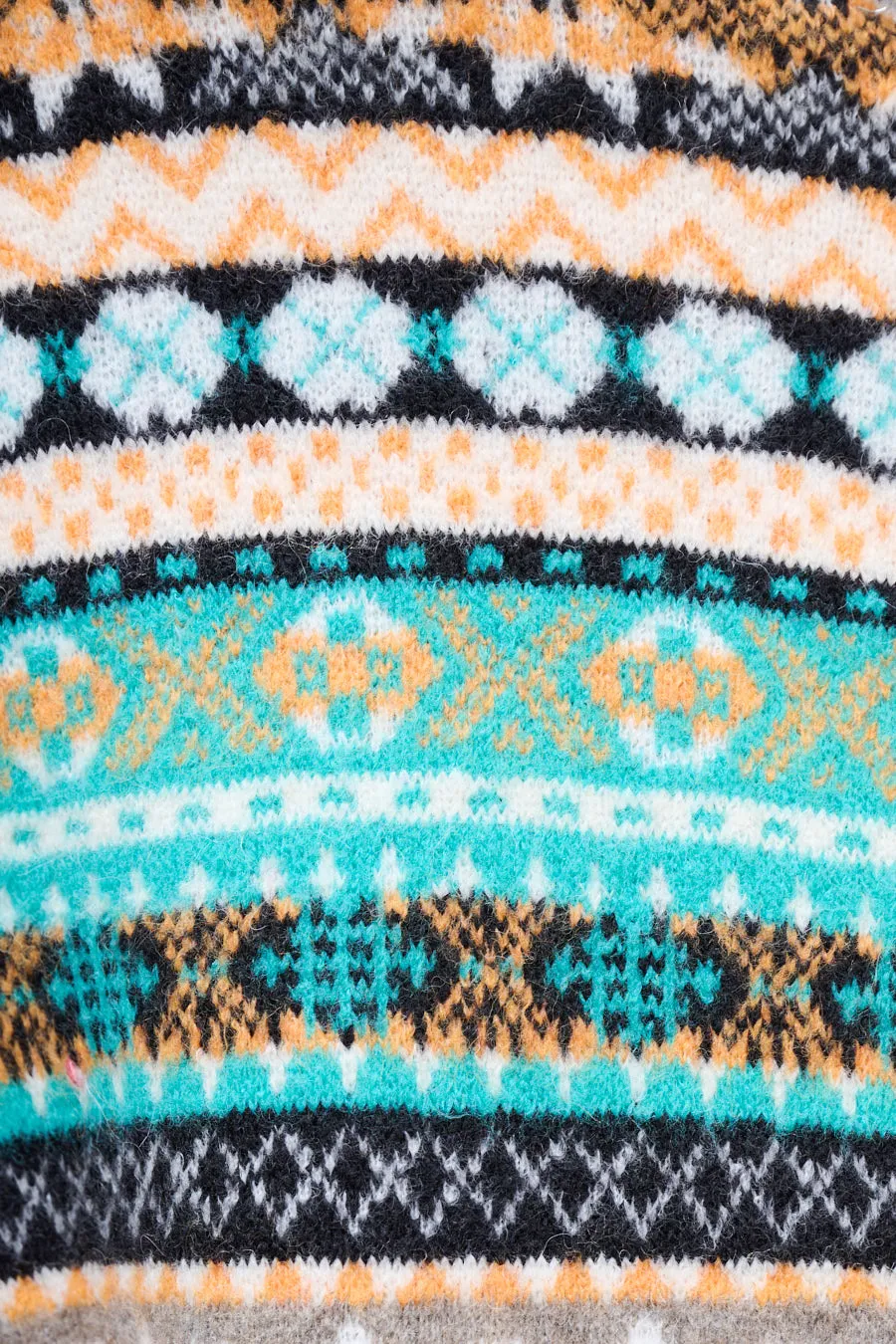 Colorful fair isle turtleneck sweater wholesale