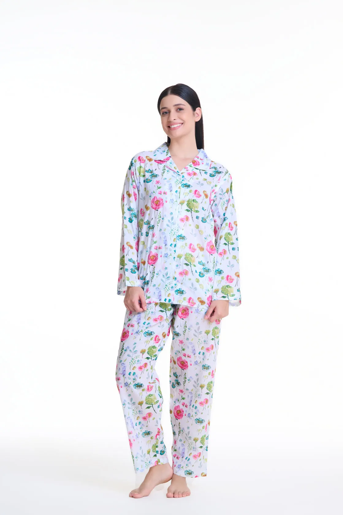 Cotton Pyjamas - Long Set - Spring Floral