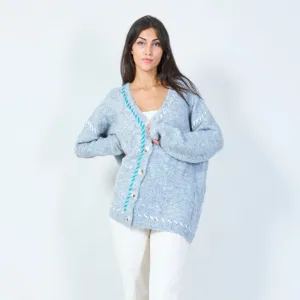 Cozy buttoned cardigan with stitch detailing wholesale