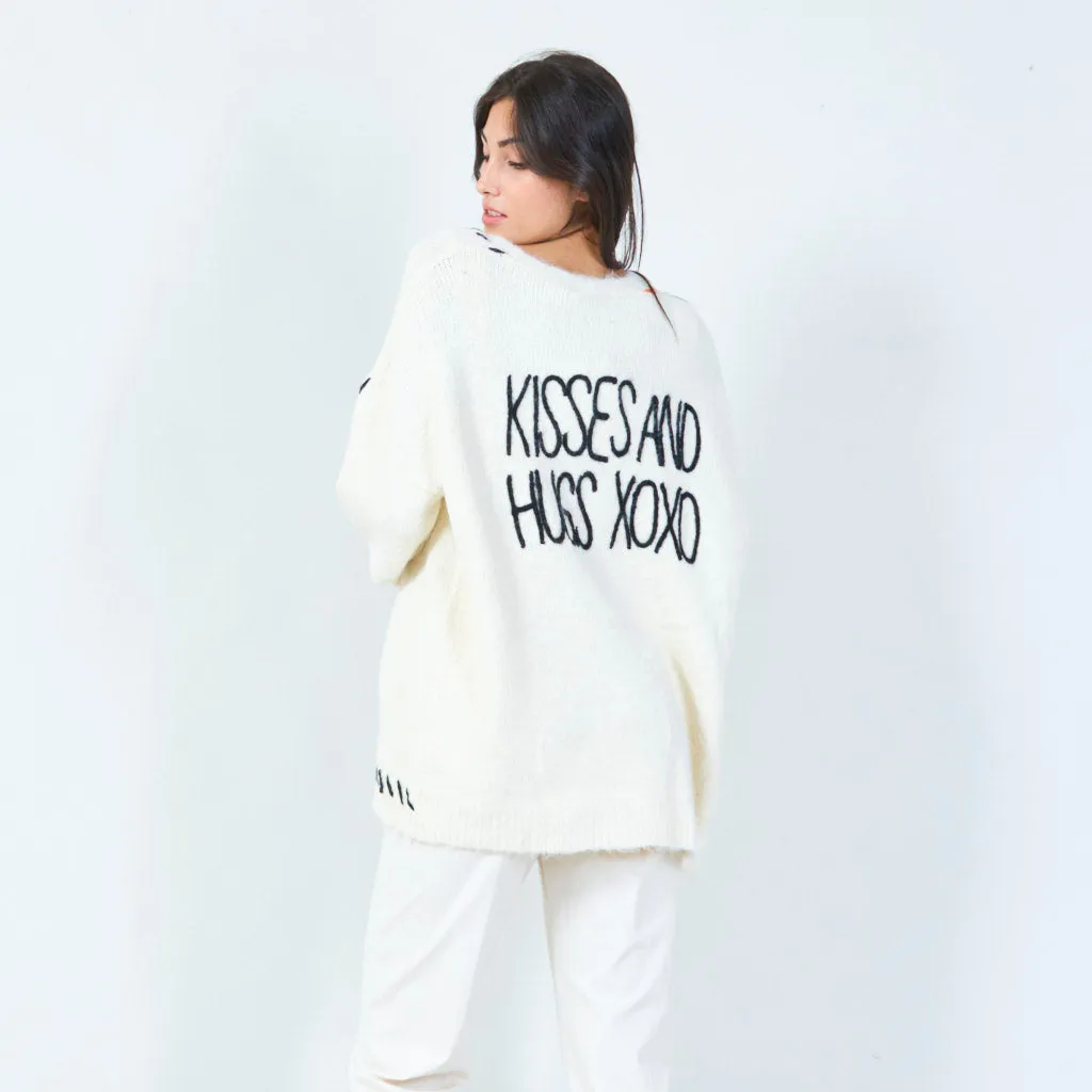 Cozy buttoned cardigan with stitch detailing wholesale