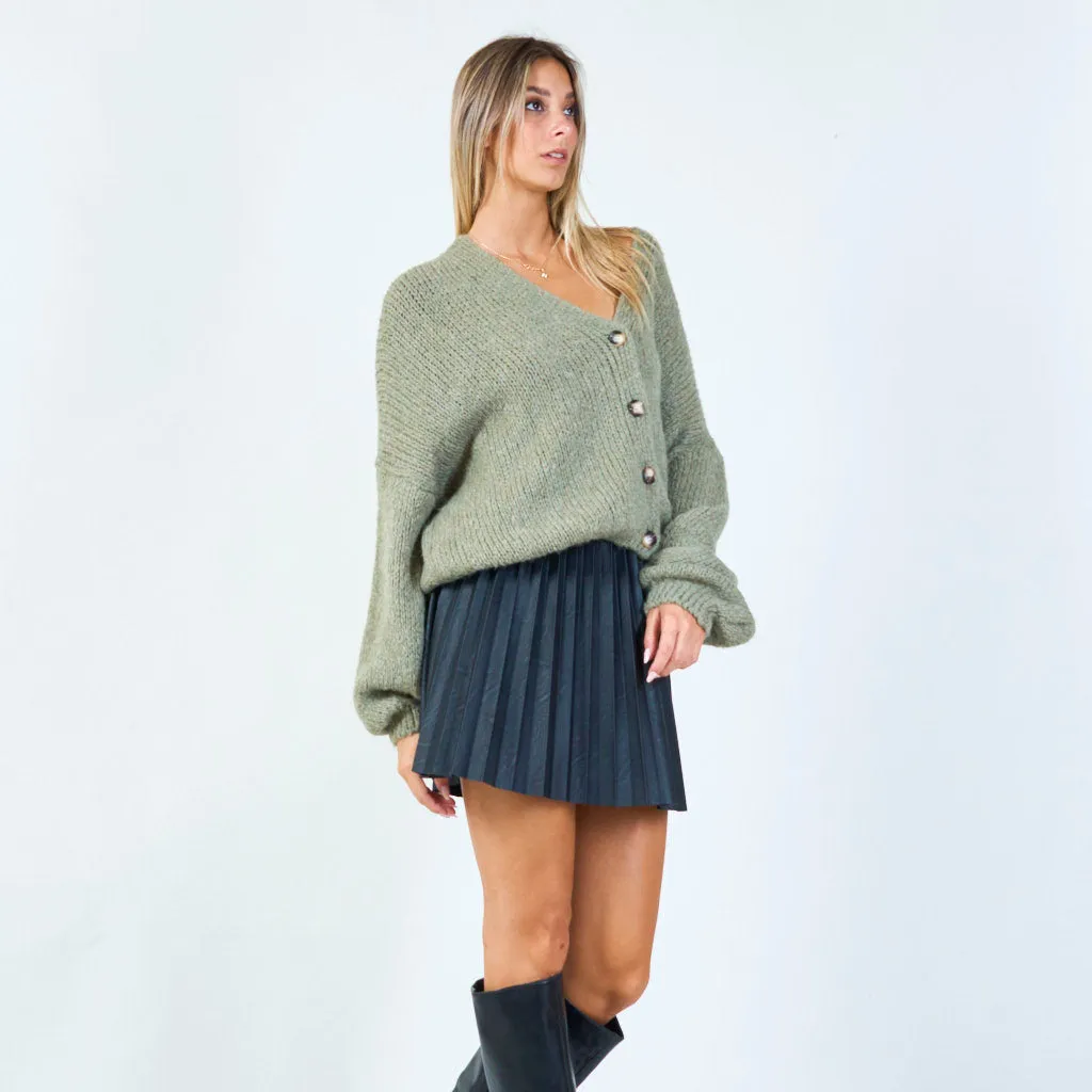 Cozy oversized cardigan with button details wholesale