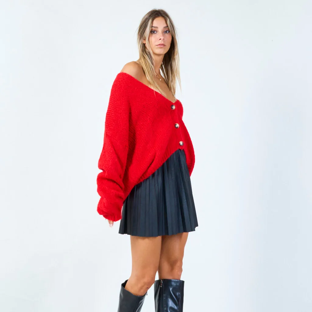 Cozy oversized cardigan with button details wholesale
