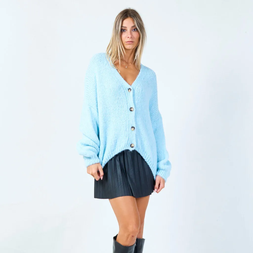 Cozy oversized cardigan with button details wholesale