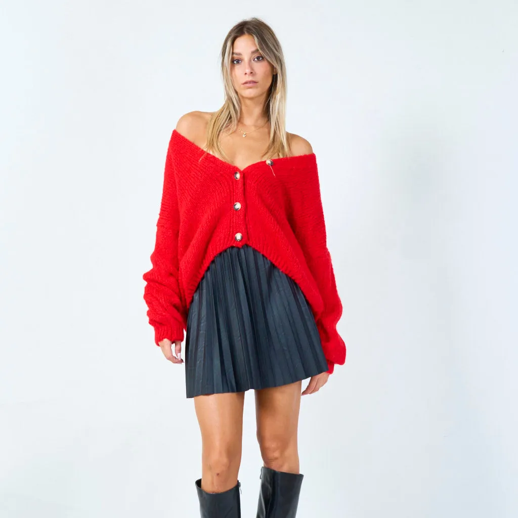Cozy oversized cardigan with button details wholesale