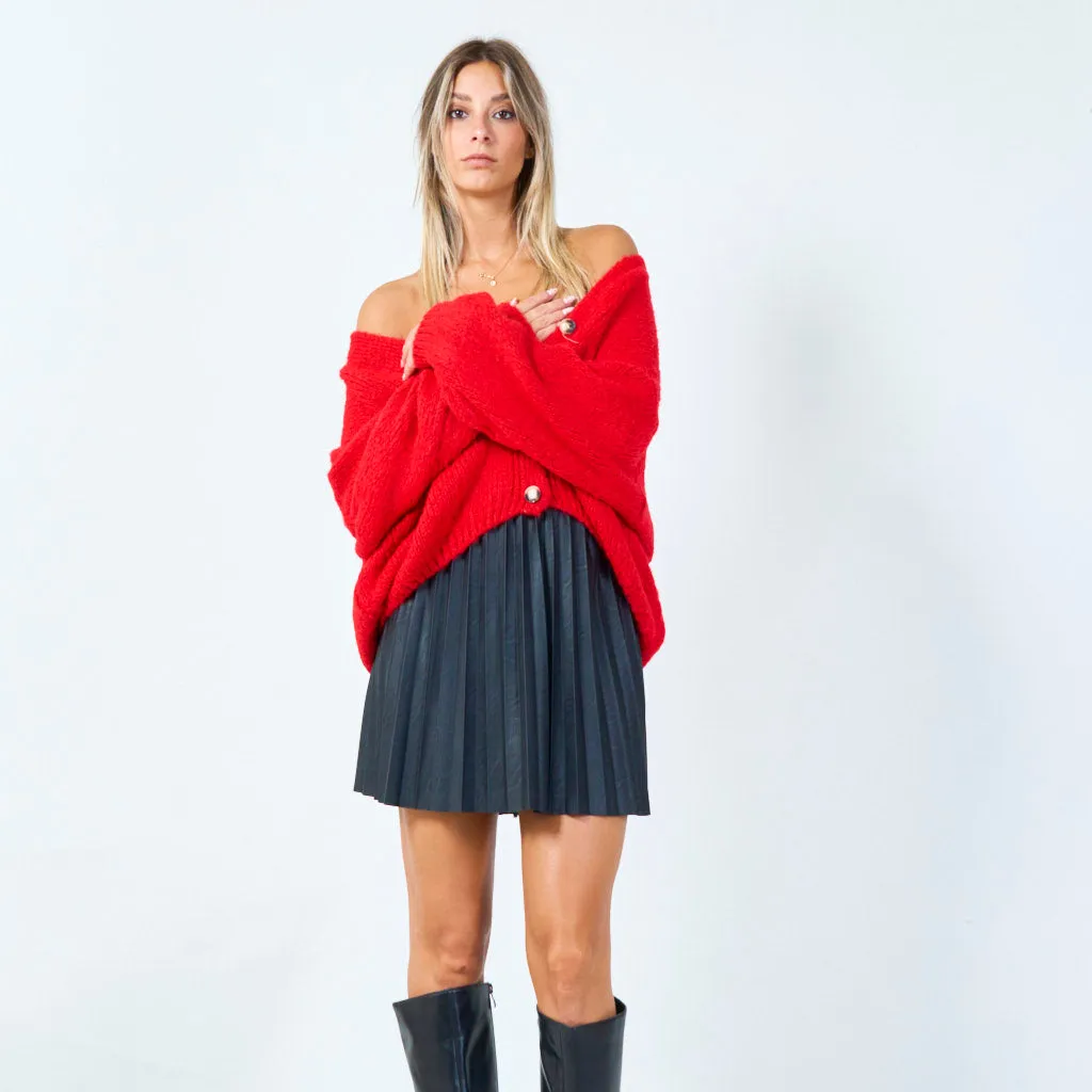 Cozy oversized cardigan with button details wholesale