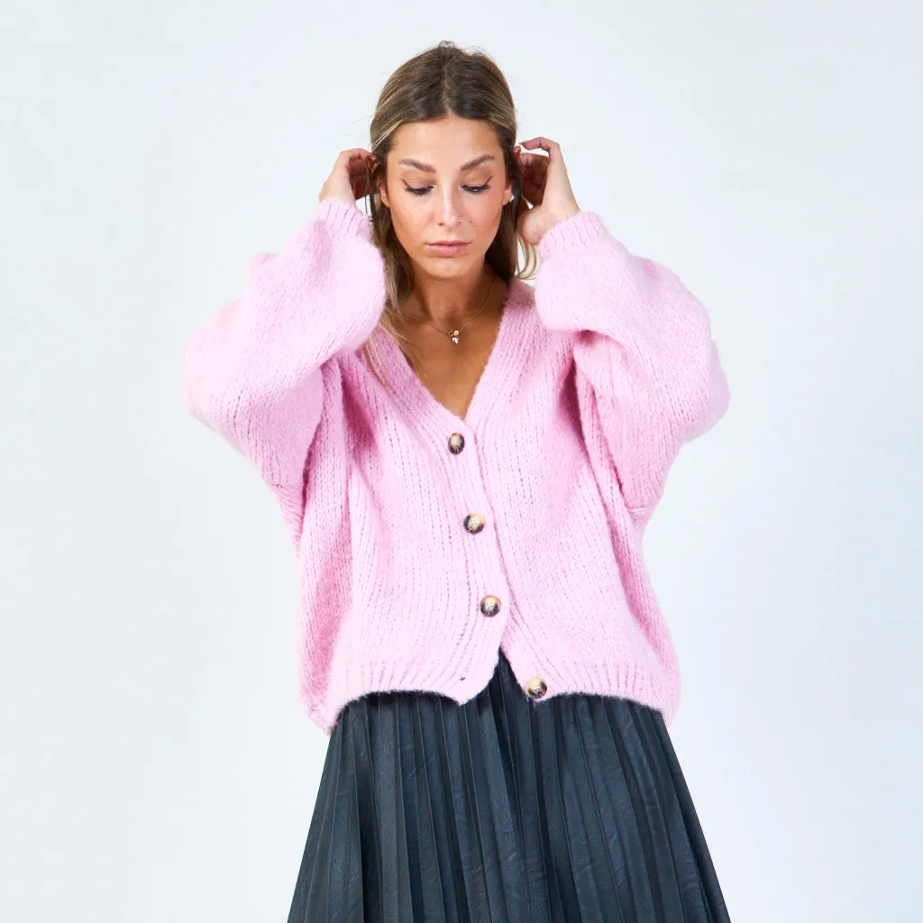Cozy oversized cardigan with button details wholesale