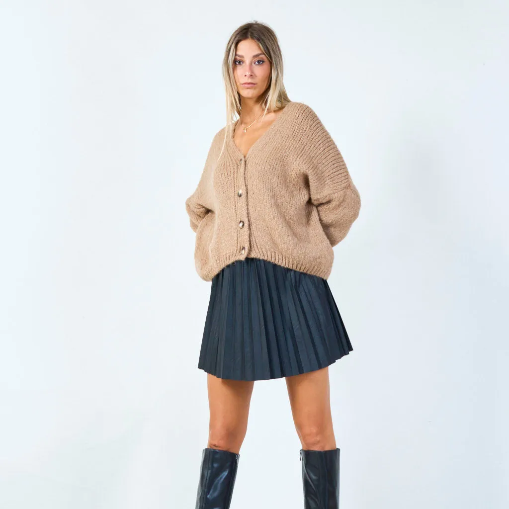 Cozy oversized cardigan with button details wholesale