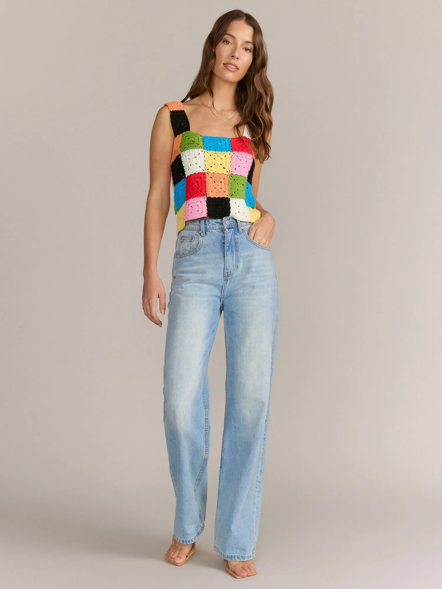 Crochet Colorblock Tank Top - Dreamers
