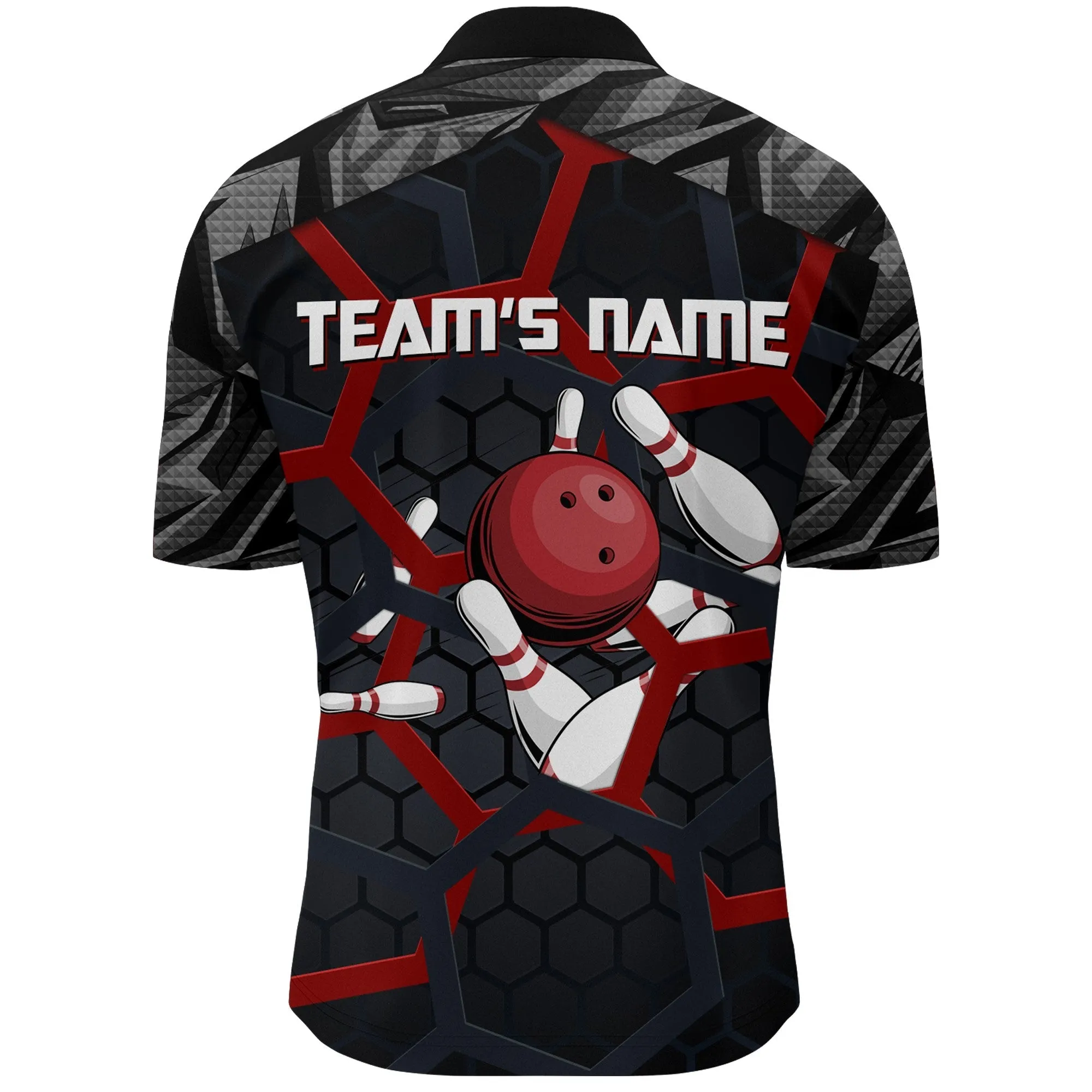Custom Bowling Quarter-Zip Shirt For Men Camo Bowling Jersey 1/4 Zip Bowling Team League Shirts