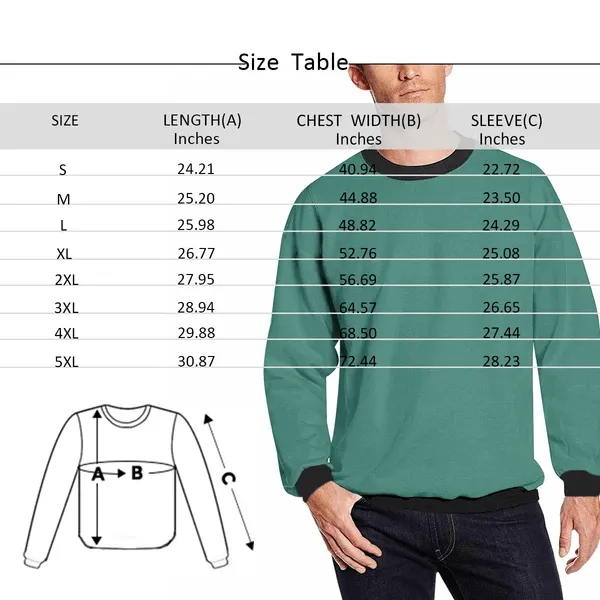 Custom Photo Loose Sweatshirt Personalized Face All Over Print Crewneck Loose Sweatshirt