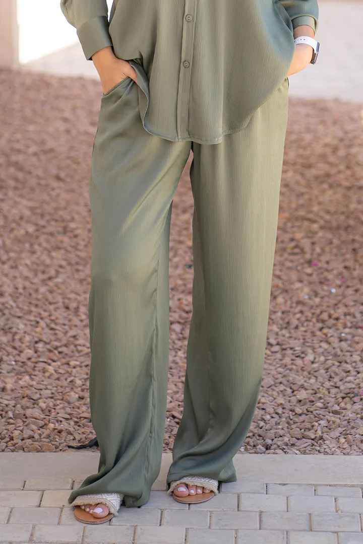 Dark Green Stain Pants