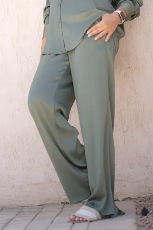 Dark Green Stain Pants