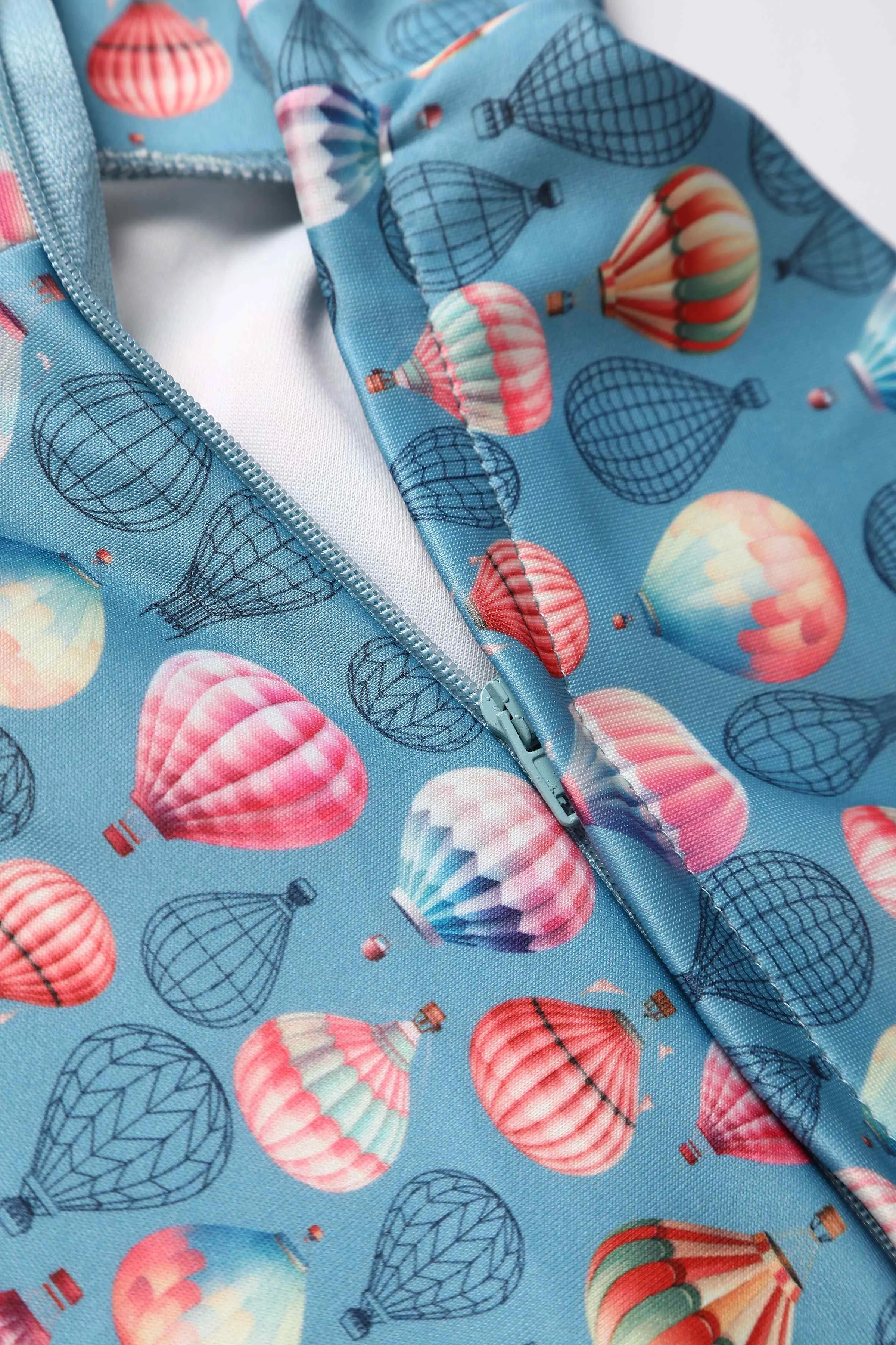 Darlene Hot Air Balloon Blue Swing Dress