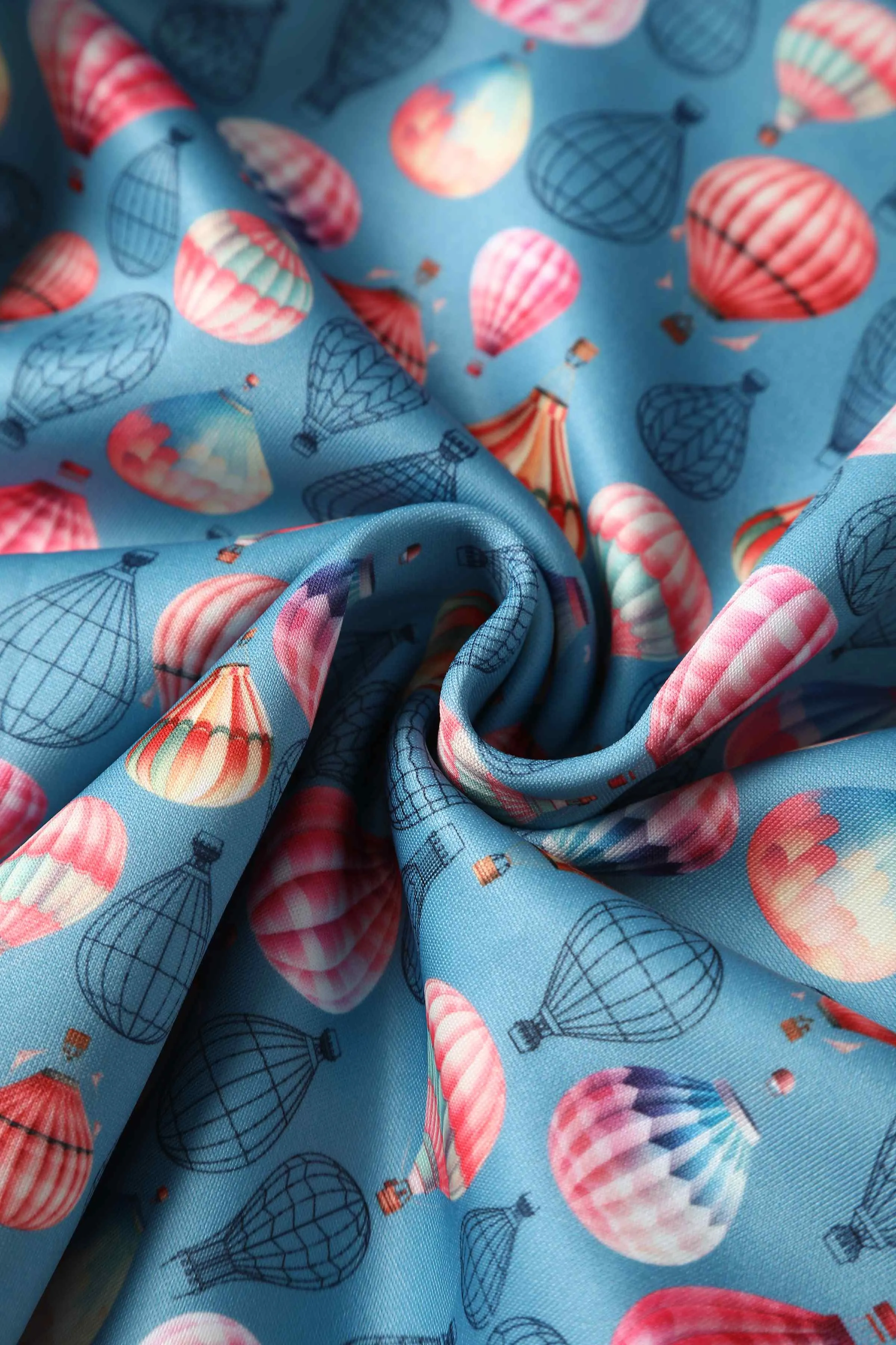 Darlene Hot Air Balloon Blue Swing Dress