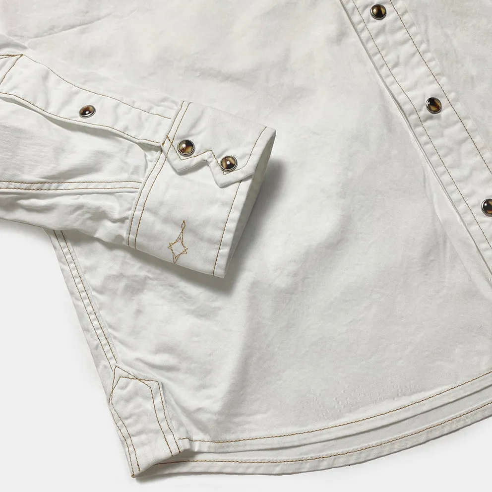 DDL 319R-DIABLO SWT-WC REGULAR FIT 2 POCKET WITH A SUBTLE COPPER STITCH WESTERN SHIRT-E0 WHITE