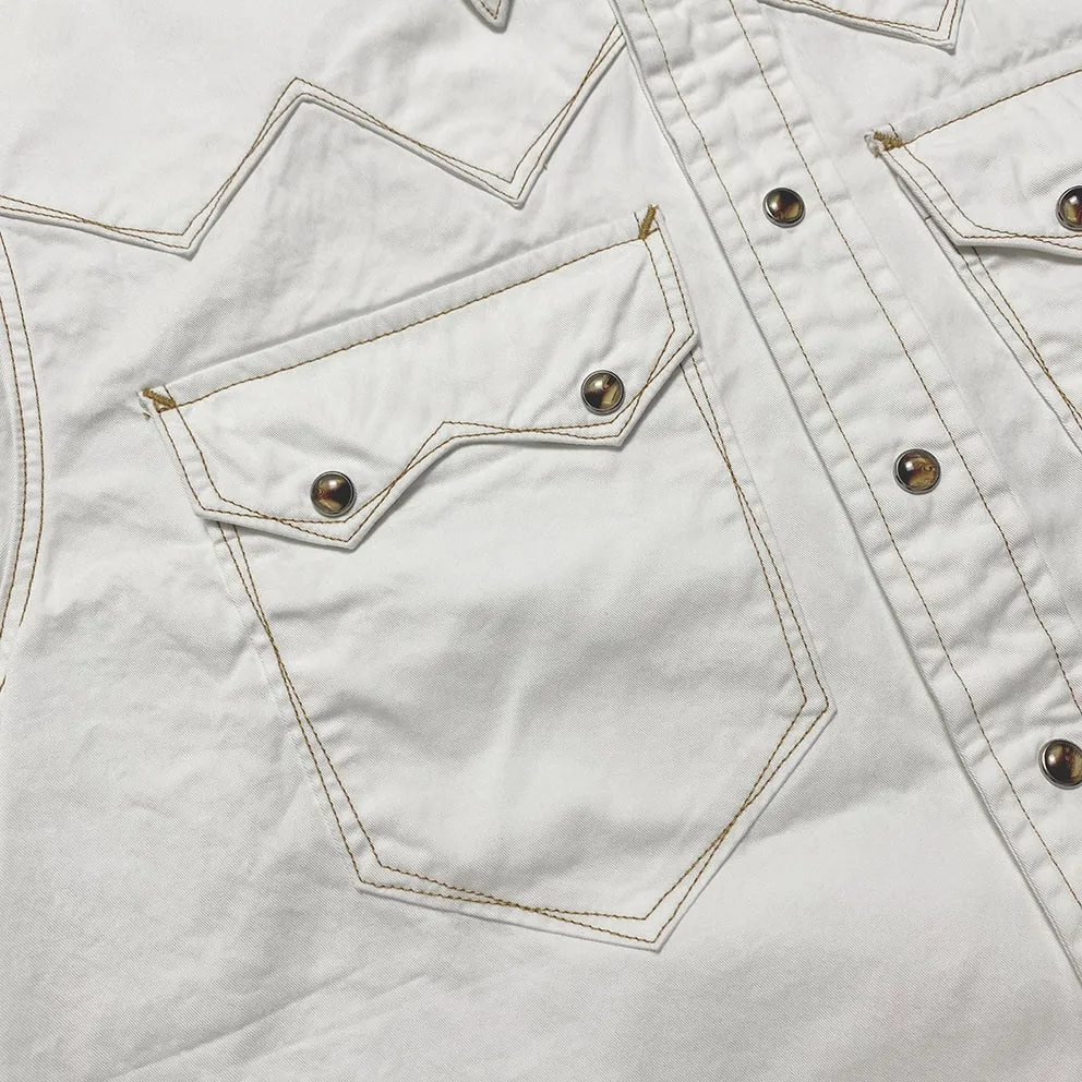 DDL 319R-DIABLO SWT-WC REGULAR FIT 2 POCKET WITH A SUBTLE COPPER STITCH WESTERN SHIRT-E0 WHITE
