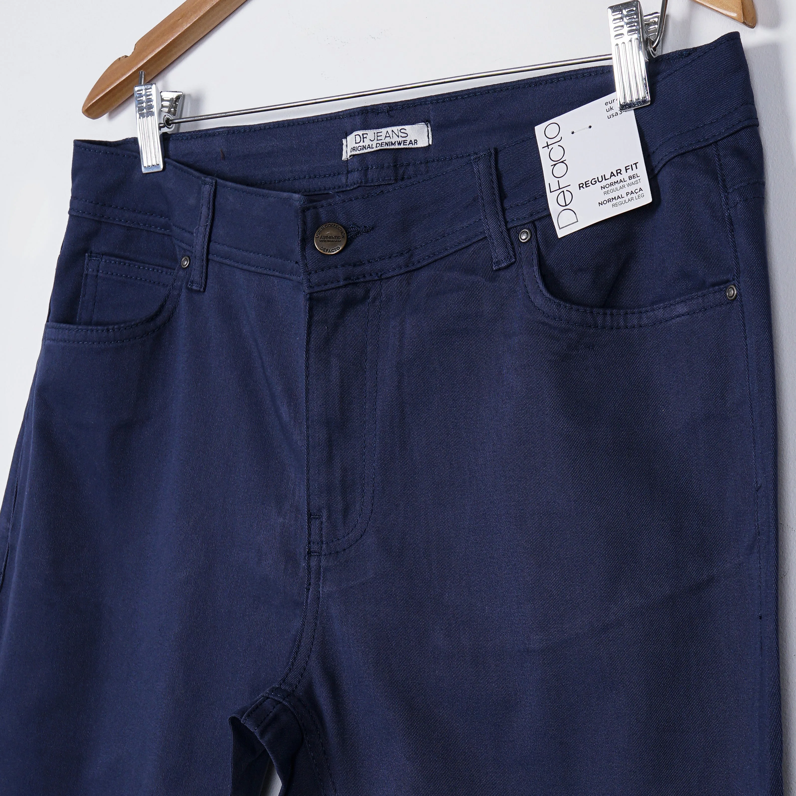 DeFacto Regular Fit Gabardine Dark Blue Trousers