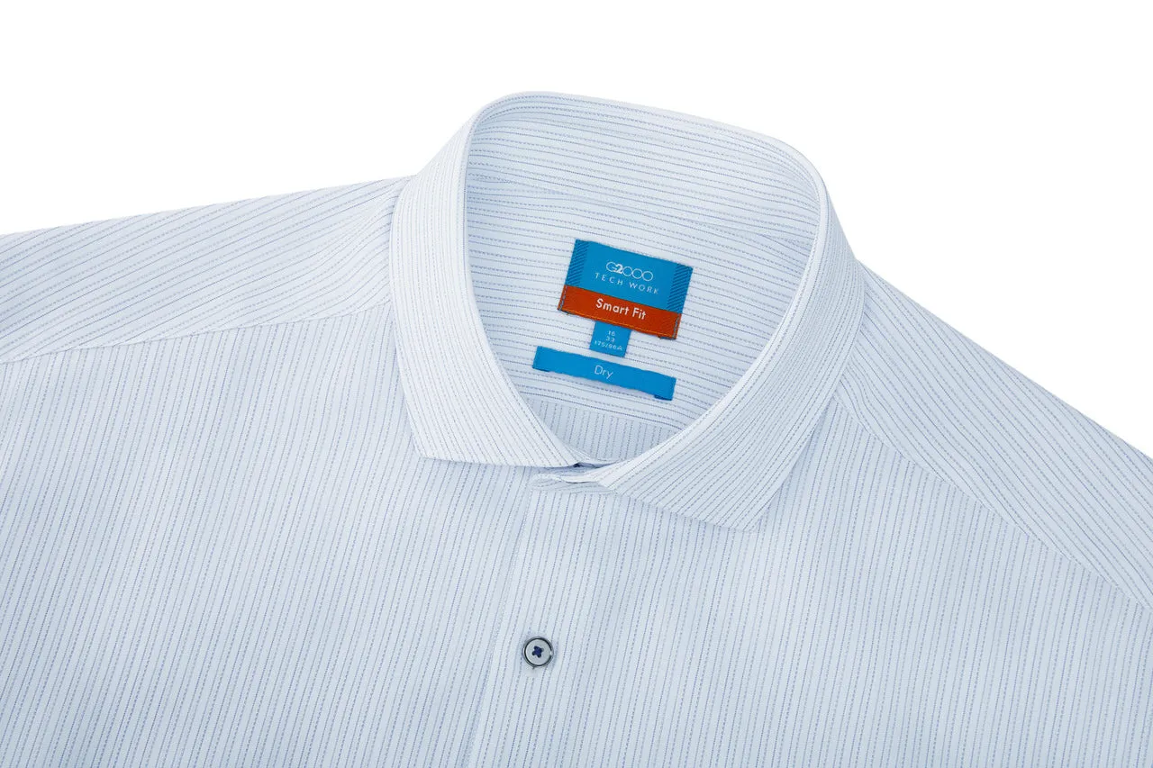Dry Stripe Shirt in Smart Fit Spread Collar