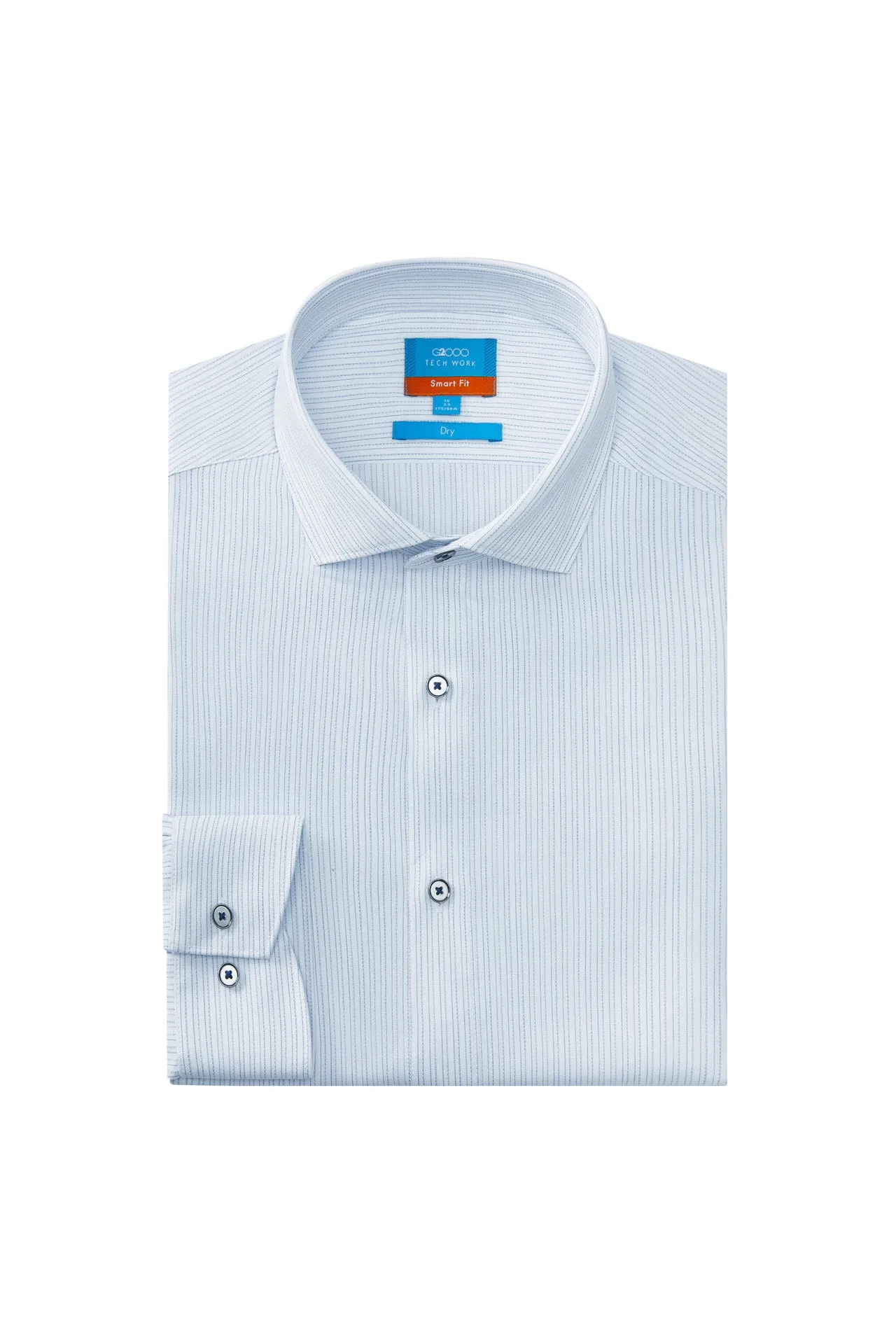 Dry Stripe Shirt in Smart Fit Spread Collar