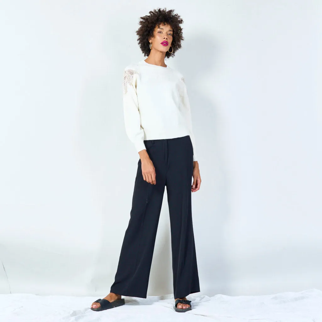 Embellished sleeve pullover wholesale