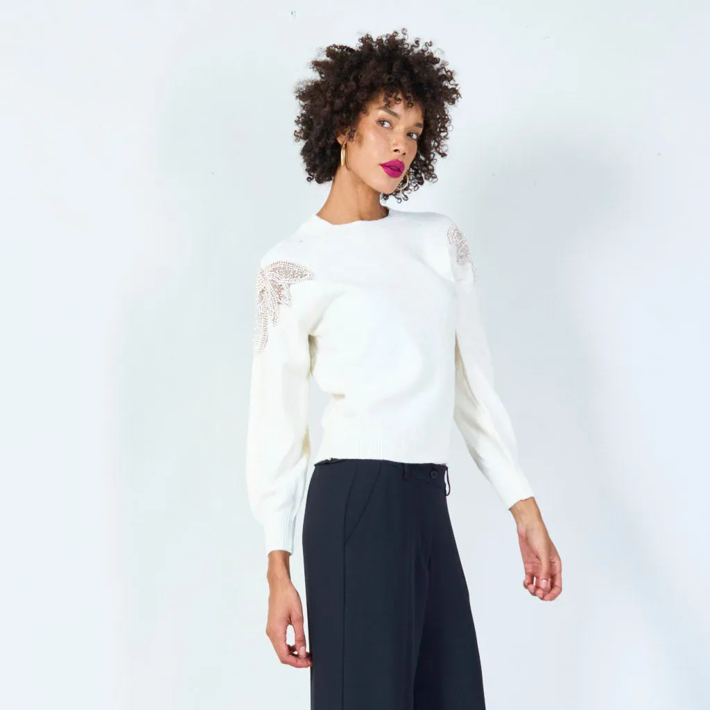 Embellished sleeve pullover wholesale