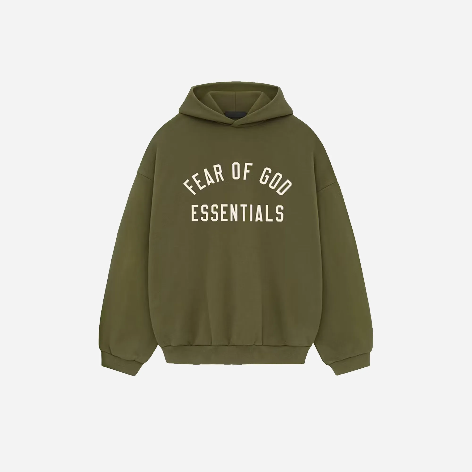 Fear of God Essentials Fleece Hoodie MILITARY