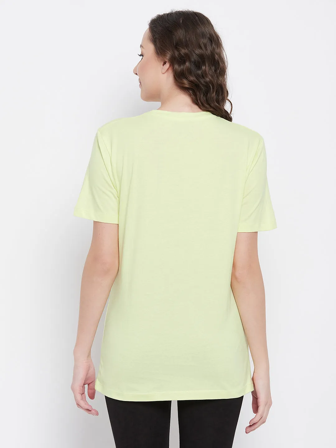 Graphic Print Sleep T-Shirt In Light Yellow