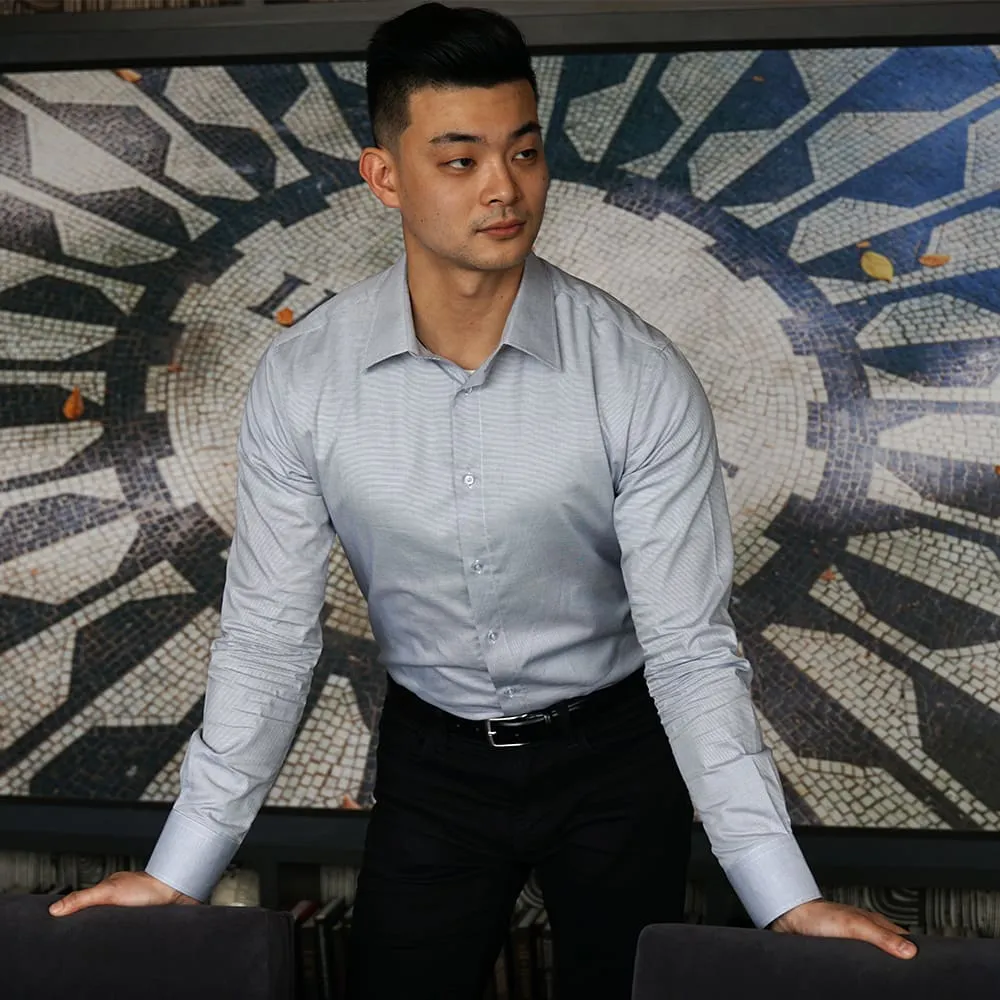 Gray Patterned Dress Shirt | The Sudoku
