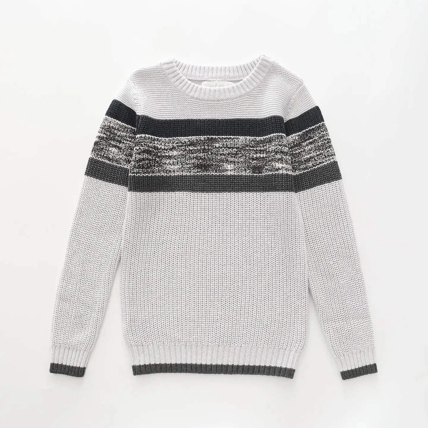 Grey and Black Waffle Knit, Older Boys Jumper